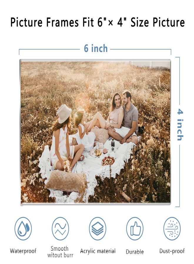 DZZ 6x4 Picture Frame Set of 6,Acrylic Picture Frames Wall Mounting Displays 6 by 4 Inch Picture,Clear Picture Photo Frames for Home,Office,Hotel- Horizontally (6 Pack) - Image 3